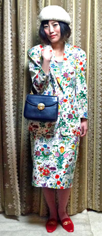 OLD Gucci 紺カウ皮ハンドバッグ