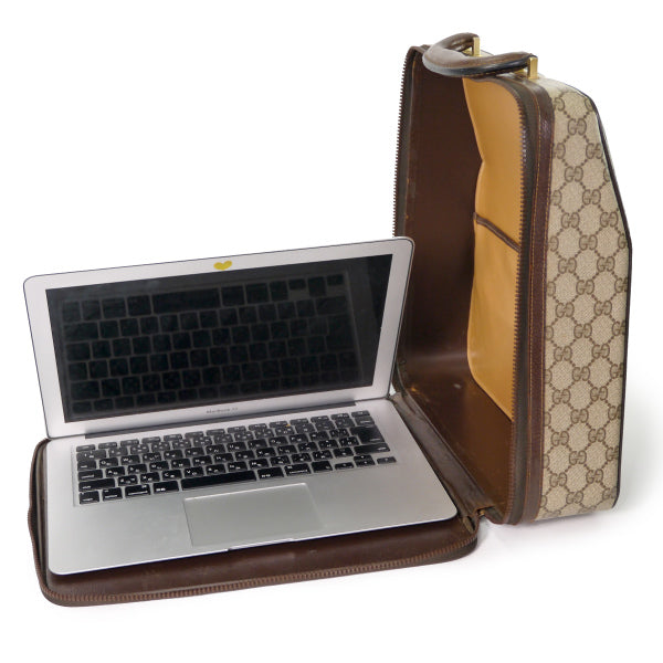 OLD Gucci 「Olivetti」 タイプライターケース（茶）＜訳アリ＞