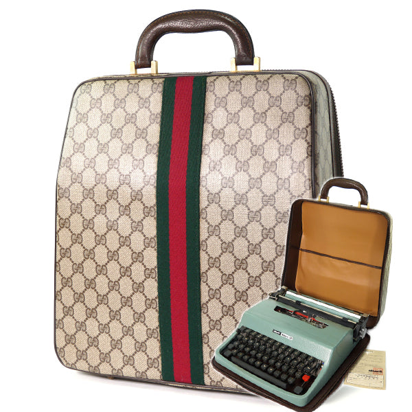 OLD Gucci 「Olivetti」 タイプライターケース（茶）＜訳アリ＞
