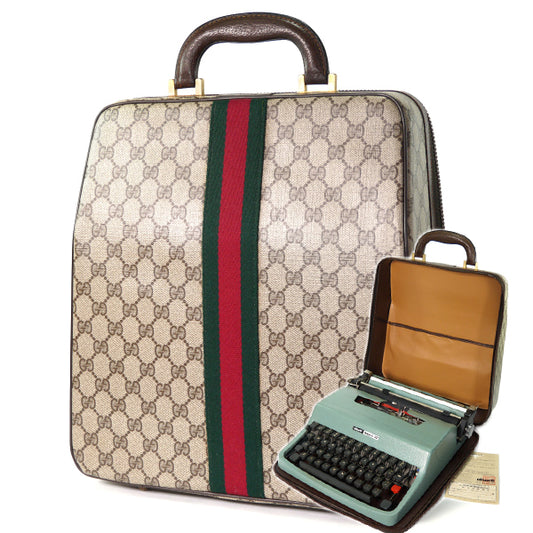 OLD Gucci 「Olivetti」 タイプライターケース（茶）＜訳アリ＞