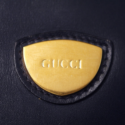 OLD Gucci 総皮ミ丸フォルムミニボストン（濃紺・黒）