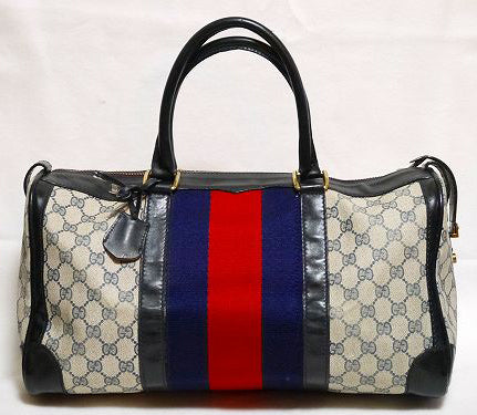OLD Gucci ドラムボストン（青・４０サイズ)