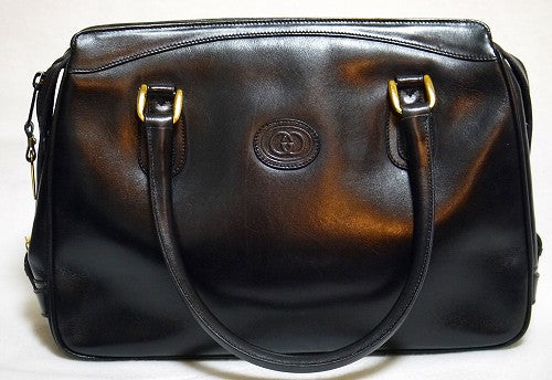 OLD Gucci 総皮丸フォルムミニボストン（黒）
