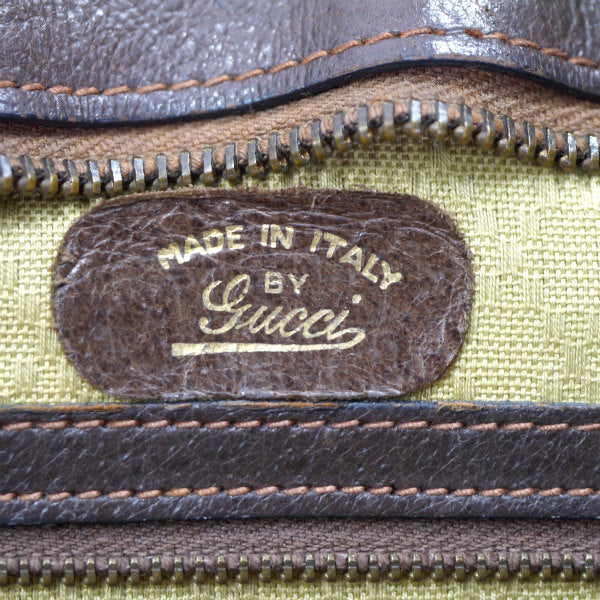 OLD Gucci　横シェリー台形ボストン（茶）