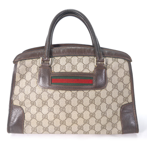 OLD Gucci　横シェリー台形ボストン（茶）
