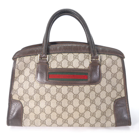 OLD Gucci　横シェリー台形ボストン（茶）