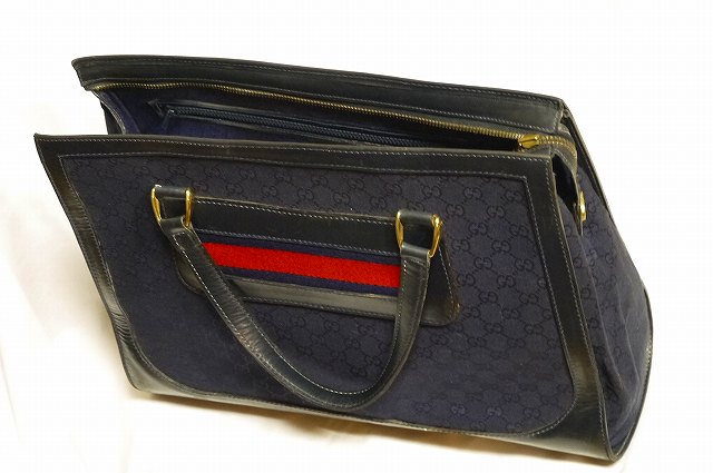 OLD Gucci 大型マイクロGGバッグ(青）