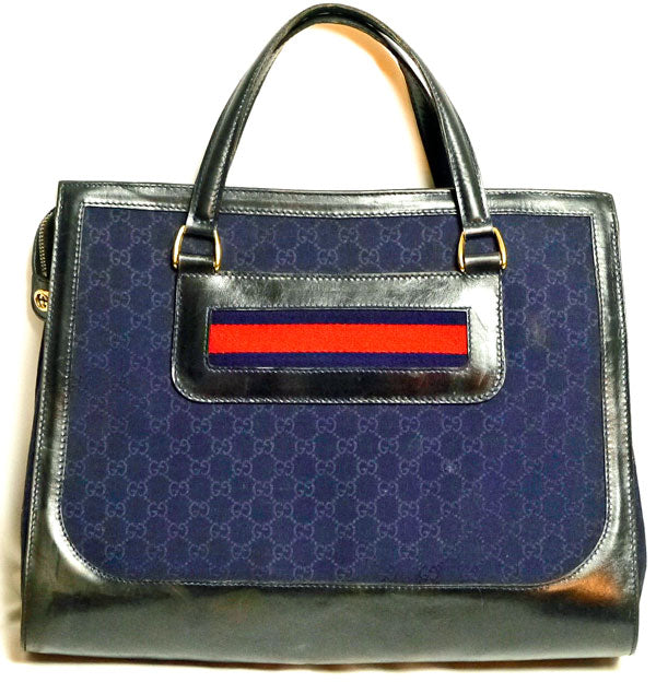 OLD Gucci 大型マイクロGGバッグ(青）