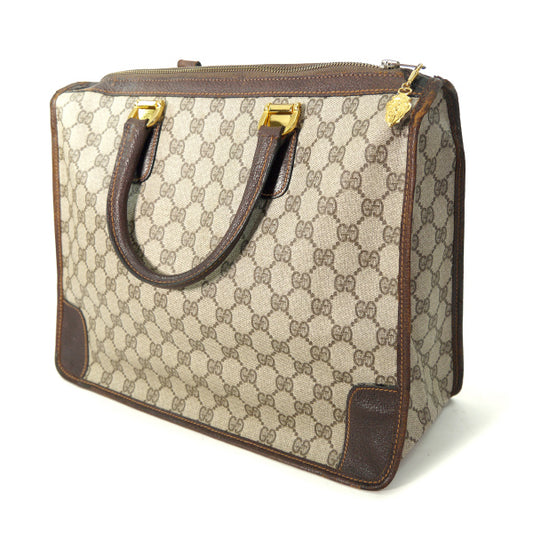 OLD Gucci レトロ!!GG柄スクエアボストン（茶）