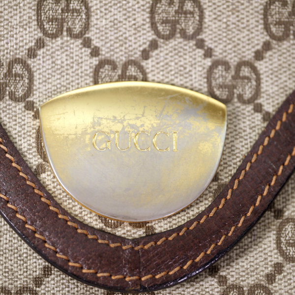 OLD Gucci レトロ!!GG柄スクエアボストン（茶）