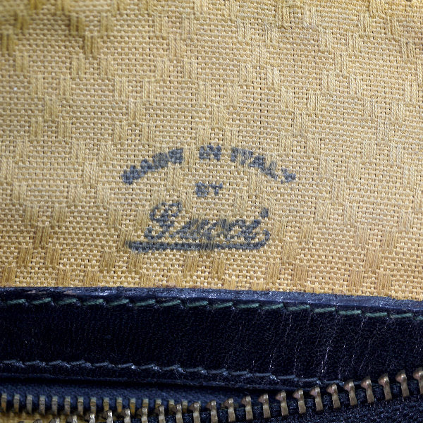 OLD Gucci 2WAY角型スエードボストン（黒・縦シェリー）