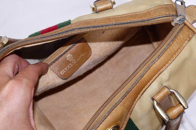 OLD Gucci ＜訳あり＞シェリーミニボストン（ベージュ）