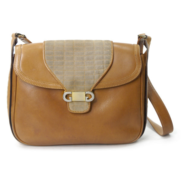 OLD Gucci　異素材MIXキルティングショルダー（キャメル）