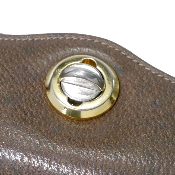 OLD Gucci　ピグスキン トップターンロックハンドバッグ（濃茶）