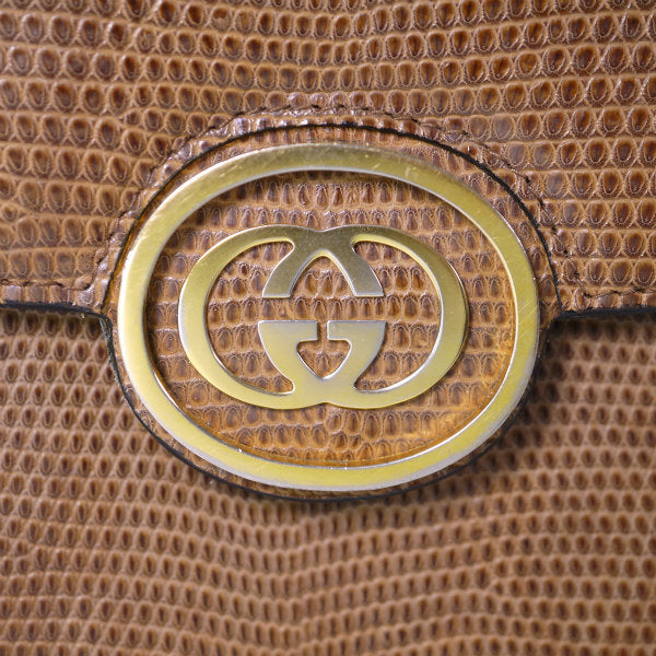 OLD Gucci 70sGG金具リザードバッグ（茶）