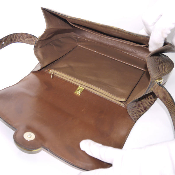 OLD Gucci 70sGG金具リザードバッグ（茶）