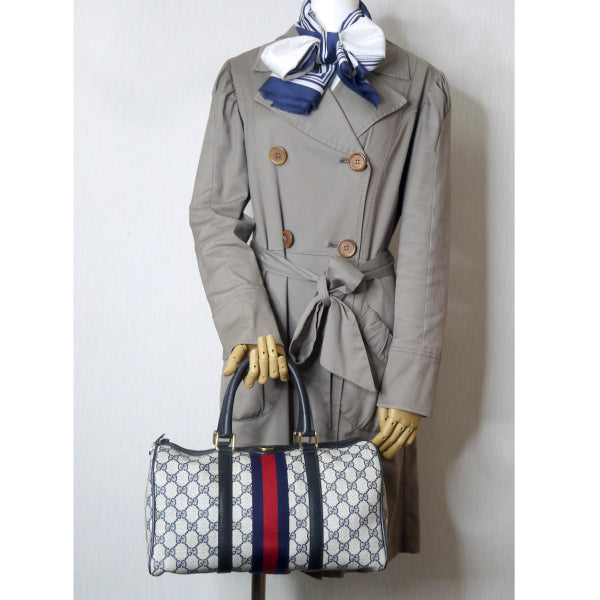OLD Gucci 定番シェリーボストン（青・中）