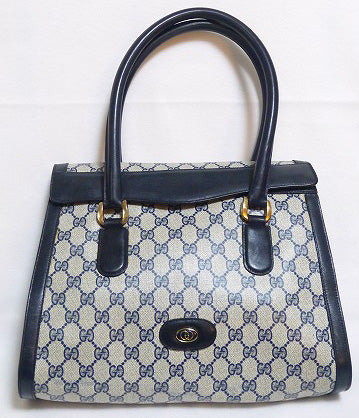 OLD Gucci　トートボストン（青・中）