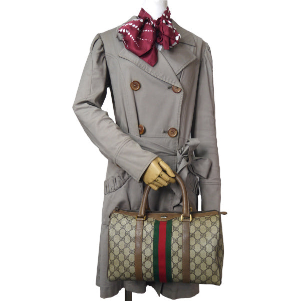 OLD Gucci 定番シェリーボストン（茶・中）