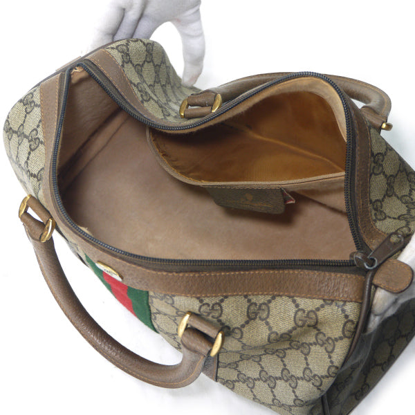 OLD Gucci 定番シェリーボストン（茶・中）