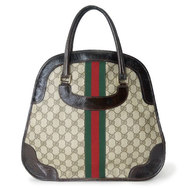 OLD Gucci　おにぎり型シェリーボストン（茶）