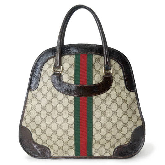 OLD Gucci　おにぎり型シェリーボストン（茶）