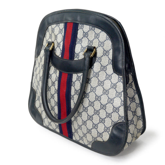 OLD Gucci　おにぎり型シェリーボストン（青）