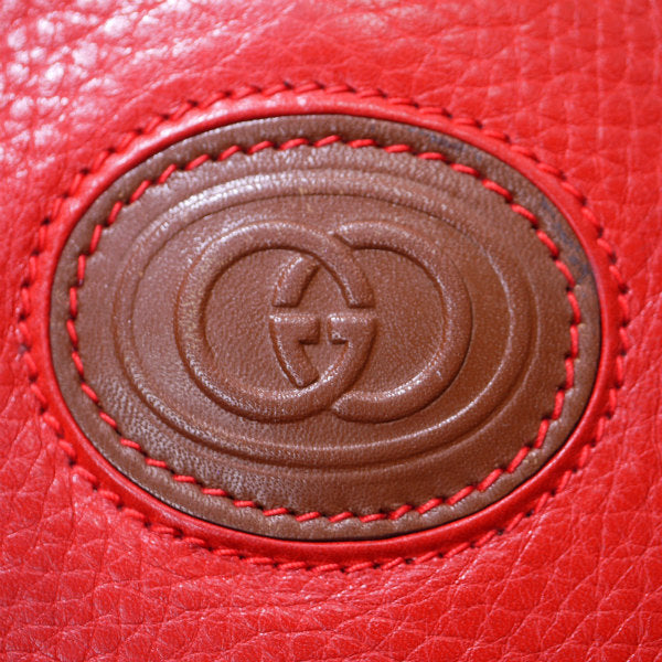 OLD Gucci 型押しレザーA4対応2WAYブリーフバッグ（赤）