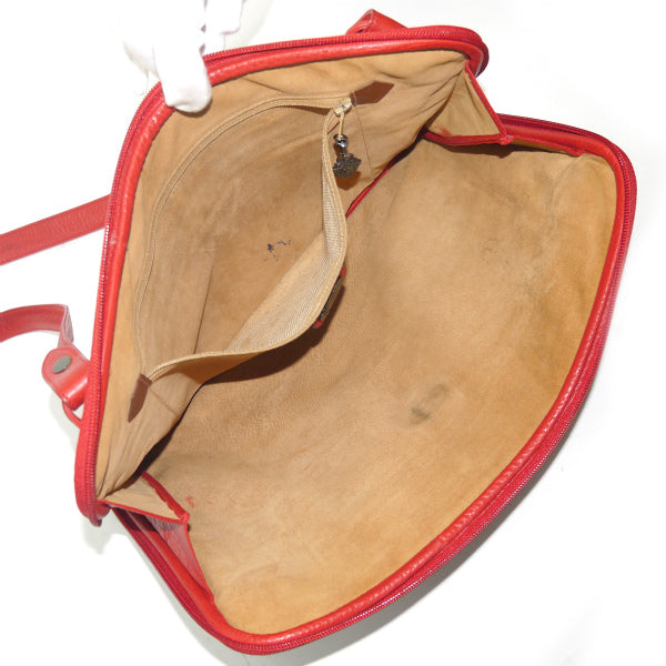 OLD Gucci 型押しレザーA4対応2WAYブリーフバッグ（赤）