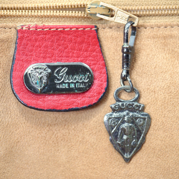 OLD Gucci 型押しレザーA4対応2WAYブリーフバッグ（赤）