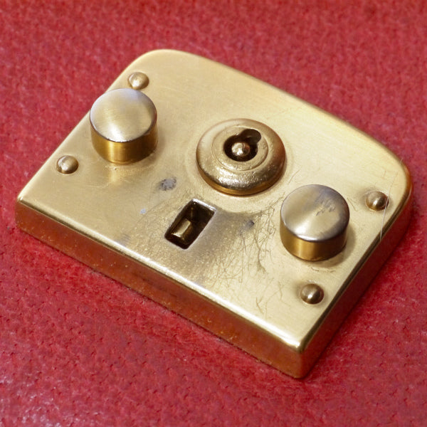 OLD Gucci 「レディロック」ウッドトップハンドバッグ（赤/猪革）