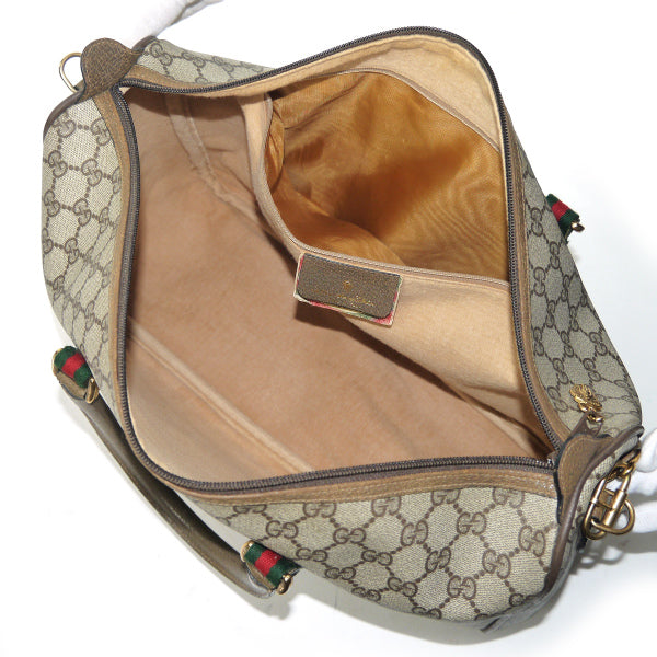 OLD Gucci ショルダー付ミニシェリー ボストン（茶・中）