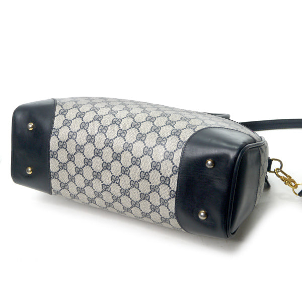 OLD Gucci ショルダー付ミニシェリー ボストン（青・中）