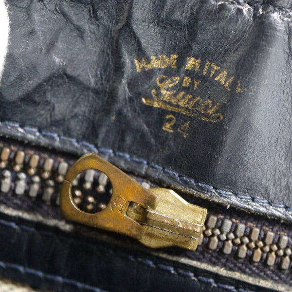 OLD Gucci ショルダー付ミニシェリー ボストン（青・中）