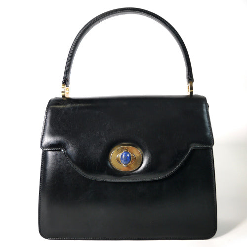 OLD Gucci ラピス付き　ハンドバッグ（黒）