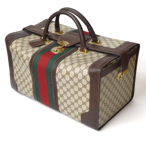 OLD Gucci レア！大型鍵付きシェリー ドクターズバッグ（茶）