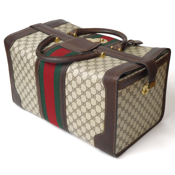 OLD Gucci レア！大型鍵付きシェリー ドクターズバッグ（茶）