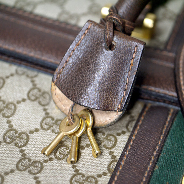 OLD Gucci レア！大型鍵付きシェリー ドクターズバッグ（茶）