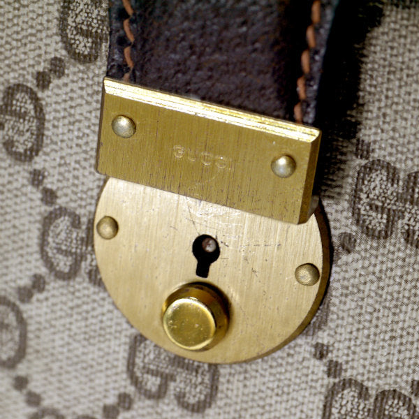OLD Gucci レア！大型鍵付きシェリー ドクターズバッグ（茶）