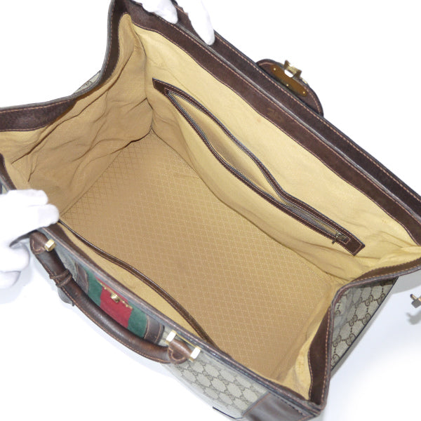 OLD Gucci レア！大型鍵付きシェリー ドクターズバッグ（茶）