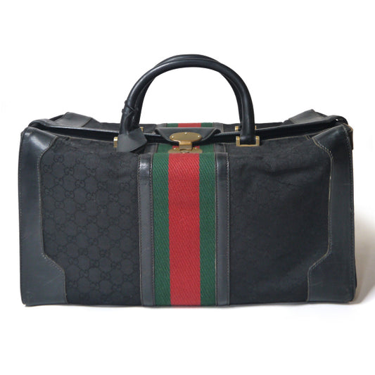 OLD Gucci レア！大型鍵付きシェリー ドクターズバッグ（黒）