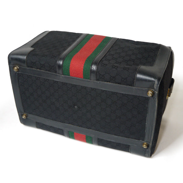 OLD Gucci レア！大型鍵付きシェリー ドクターズバッグ（黒）