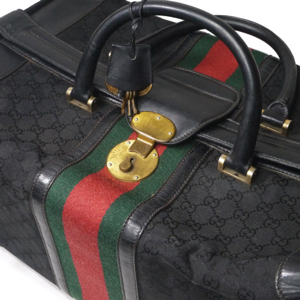 OLD Gucci レア！大型鍵付きシェリー ドクターズバッグ（黒）