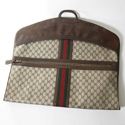 OLD Gucci ガーメントバッグ（茶・縦シェリー）