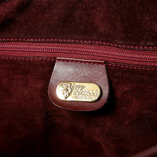 OLD Gucci　総皮ショルダー付きボストン（ボルドー）