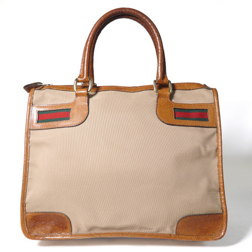 OLD Gucci ＜訳アリ＞スクエアミニボストン（キャメル）