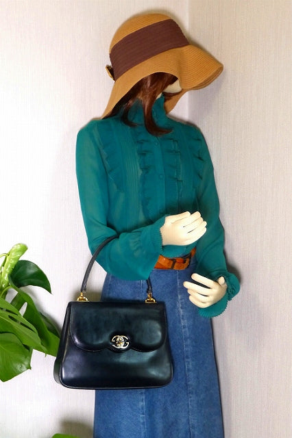 OLD Gucci マドモアゼル黒ミニハンドバッグ