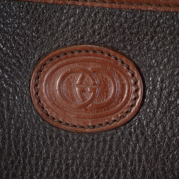 OLD Gucci　総革コンビカラー肩がけボストン（濃茶）
