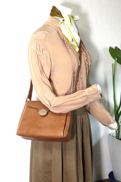 OLD Gucci　ゴールドクレスト　キャメル２Wayバッグ