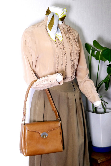 OLD Gucci　ゴールドクレスト　キャメル２Wayバッグ